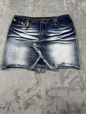 Mudd Yo! Acid wash skirt y2k W Frayed Hem GUC